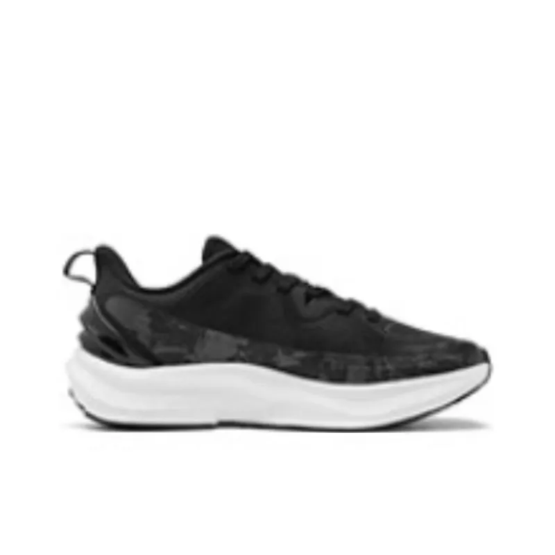 QIAODAN Cushioning Wear-Resistant Low-Top Running Shoes Men's Black White-1
