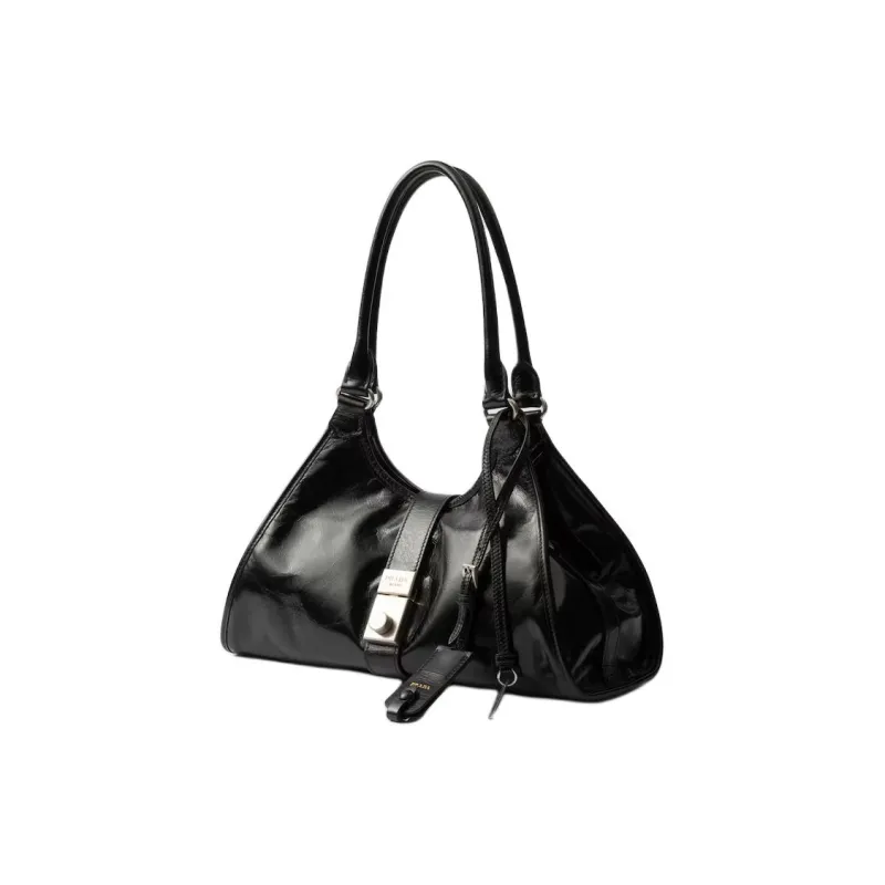 PRADA Leather Tote Bag, Shopping Bag, Shoulder Bag Medium Size Women's Black-1