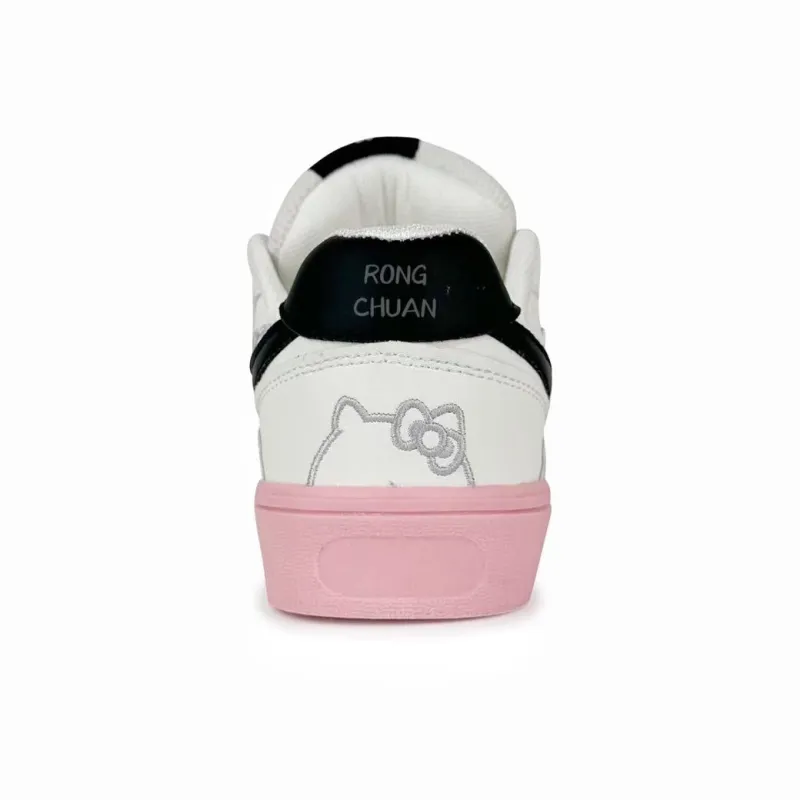 Rongchuan Low-Top Skateboard Shoes Women's Pink White-3