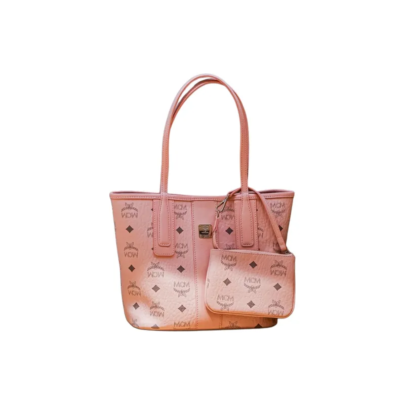 MCM Liz Visetos Artificial Leather Tote Bag, Shopping Bag, Handbag Mini Women's Pink-0