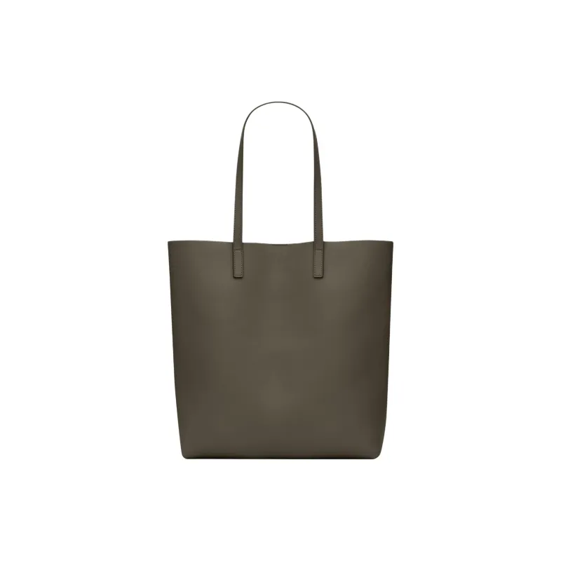 SAINT LAURENT Leather Tote Bag, Shopping Bag, Shoulder Bag Regular Women's Olive Green-4