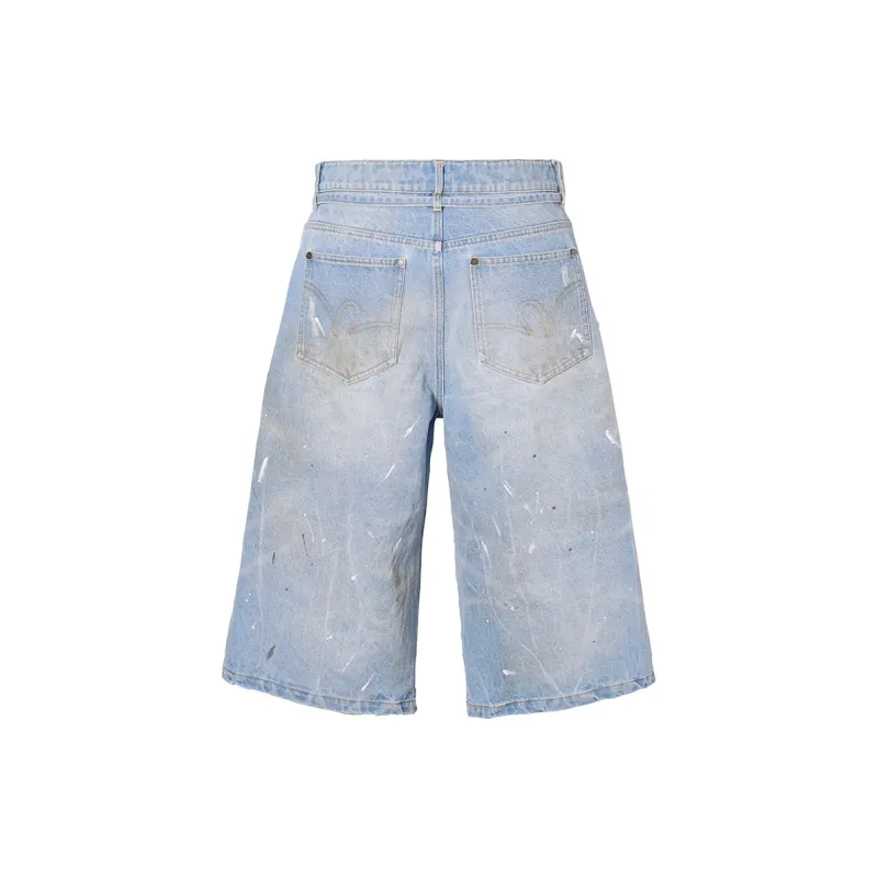 ROCAWEAR Denim Shorts Unisex Washed Blue-1