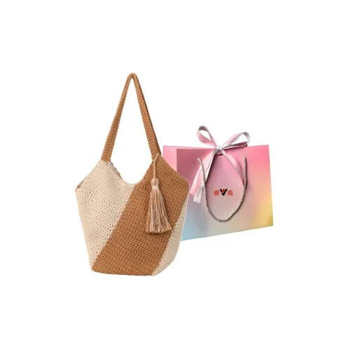 Yalu Woven Shoulder Bag Regular Women's White & Brown