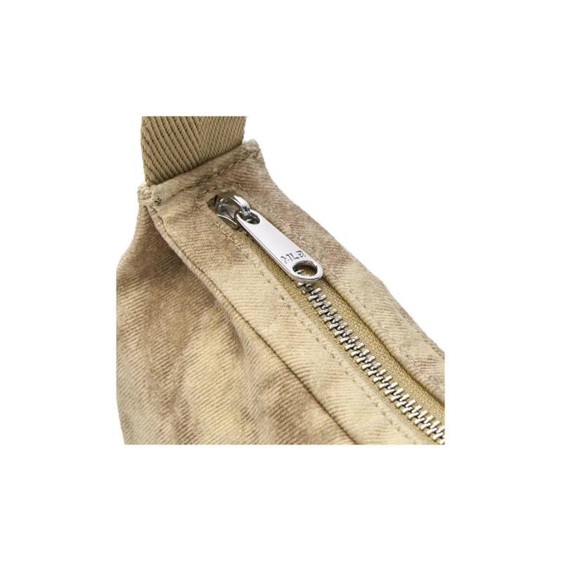 MLB Denim Shoulder Bag Unisex Charcoal Gray/Linen Sandy Brown-13