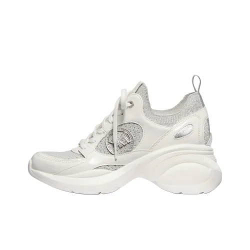 MICHAEL KORS Zuma Low Top Chunky Sneakers Women's White Silver Gray Multicolor