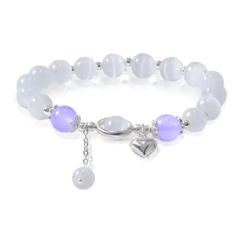 MEOBURLIY Glass Cat Eye Jade Bracelets Women's