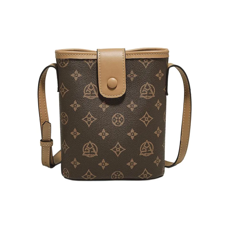 Old Man's Head Synthetic Leather Crossbody Bag Women's Gray/Coffee-7