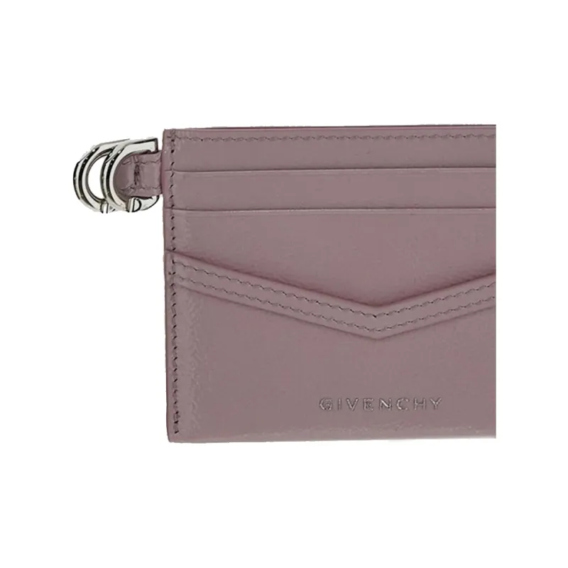 Givenchy Cow Leather Card Holder Women's Purple-4