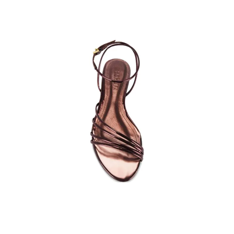 Schutz Inez One Strap Sandals Women's Red-4