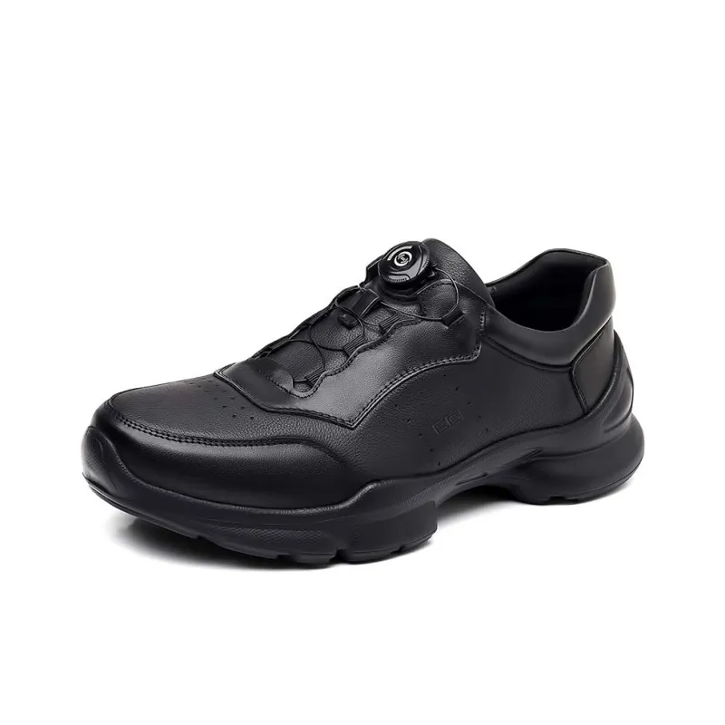 ENRICO COVERI Cushioning Anti Slip Wear Resistant Breathable Balance Height Increasing Low Top Casual Shoes Men's Black-0