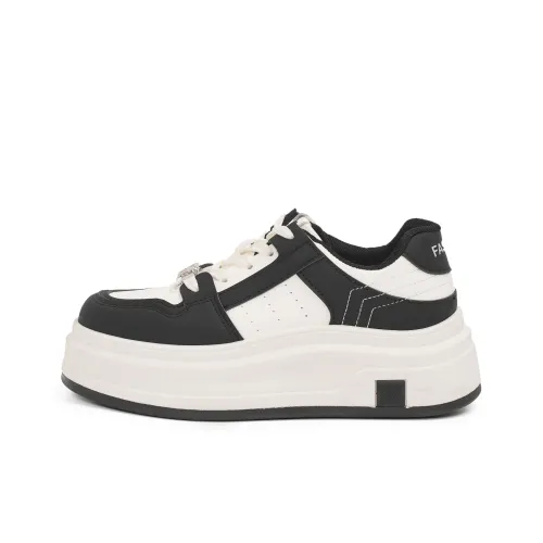LXVB Skateboard Shoes Women's Low Top Black/White