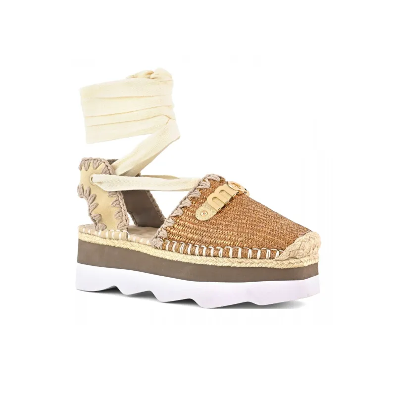 MOU Espa Casual Single Shoes 5.5cm Women's Brown Yellow-2