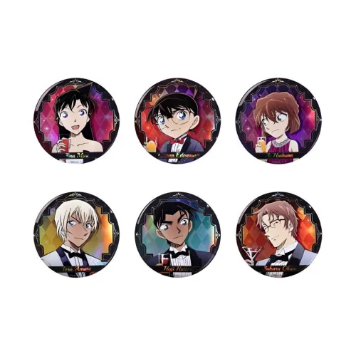 BILIBILIGOODS Detective Conan Case Closed Nightfall Dinner Collection Tinplate Badges