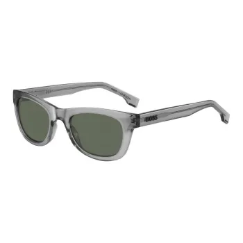 HUGO BOSS Eco Plastic, Eco Cellulose Square Sunglasses Men's Gray