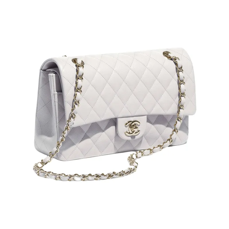 CHANEL Caviar Calfskin Chain Bag, Crossbody Bag, Shoulder Bag Medium Size Women's White-1