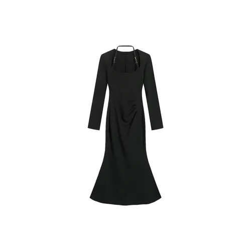 PAIN OR PLEASURE Long Sleeved Dress Women's Black