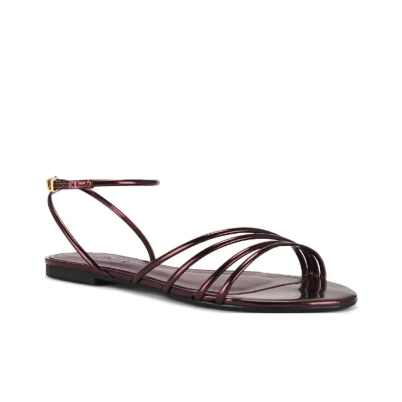 Schutz Inez One Strap Sandals Women's Red-2