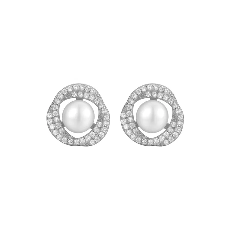 Celebrate The Great Blessing Pearl Stud Earrings Women's-5