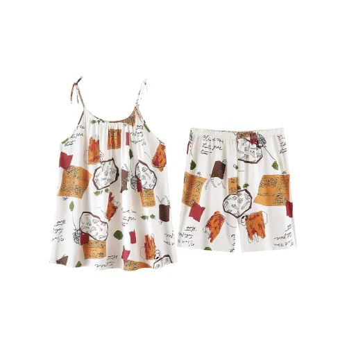 XIAFENYAN Pajama Set Women's Apricot
