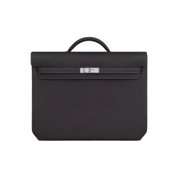 HERMES Kelly Depeches Togo Calfskin Briefcases Handbags Men's 89 Noir Black