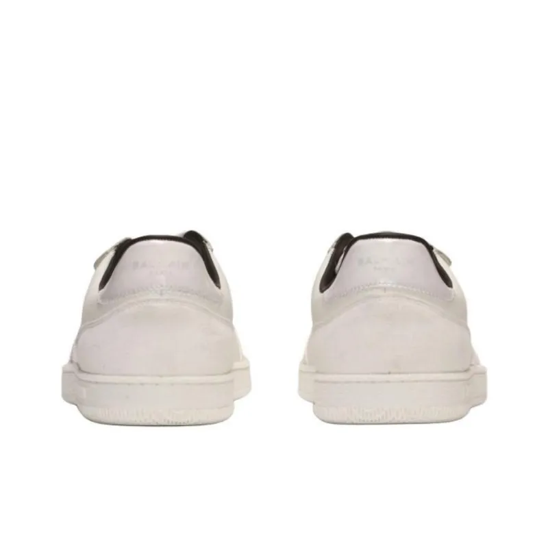 BALMAIN Swan Low Top Skateboard Shoes Men's White-4