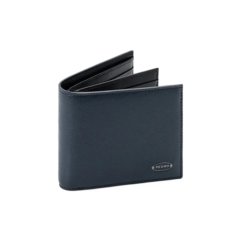 PEDRO Cow Leather Wallet Men's Black/Dark Blue-7