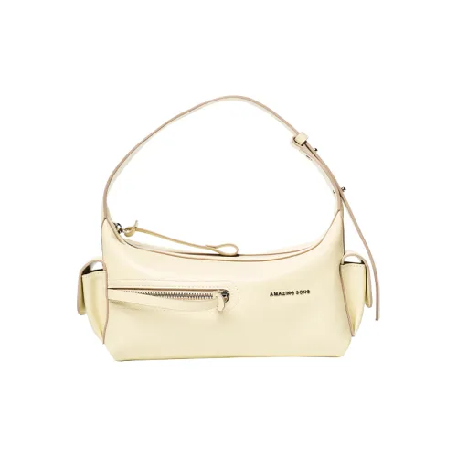 AMAZING SONG Cow Leather Crossbody Shoulder Bags Regular Women's Elegant Black/Cream White/Ancora Red