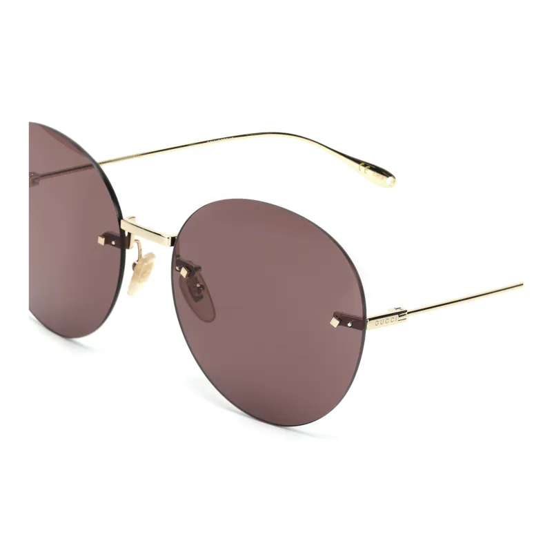 GUCCI Round Frame Logo Pendant Sunglasses-4
