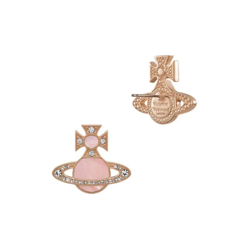 Vivienne Westwood Quartz Starry Cloud Saturn Stud Earrings Women's Rose Gold/Pink-1