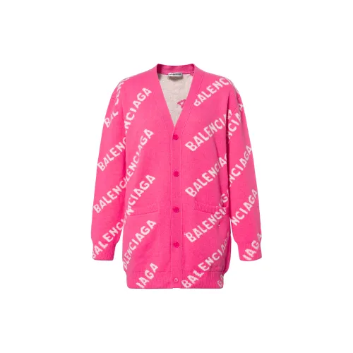 Balenciaga Women's All over Logo Cardigan In Pink