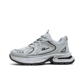 Warrior Height Increasing Wear Resistant Lightweight Breathable Slip Resistant Low Top Chunky Sneakers Men's Gray Black