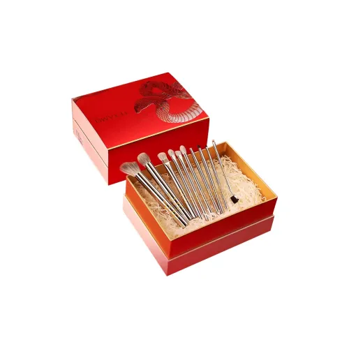 Texamo Jinze Jade Shadow Makeup Brush Set 10 Pcs Animal Fur Blush, Eye Shadow, And Makeup Brushes