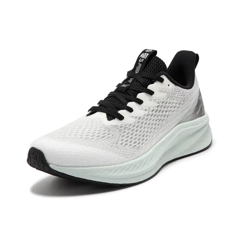 361° Abrasion Resistant Slip Resistant Low Top Running Shoes Men's White Green-1