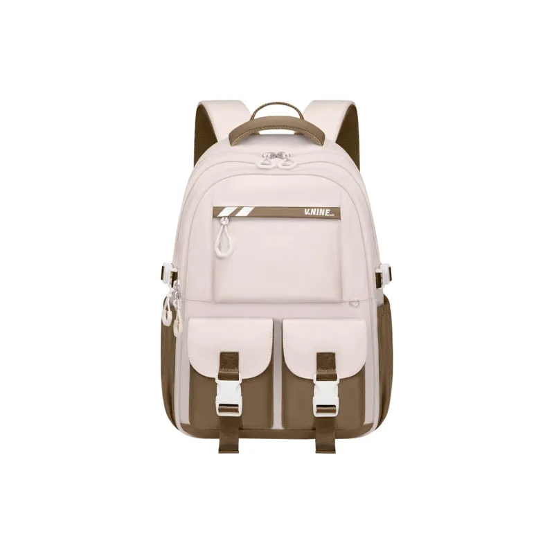 V.NINE Fabric Backpack Women's Milk Tea Apricot-2