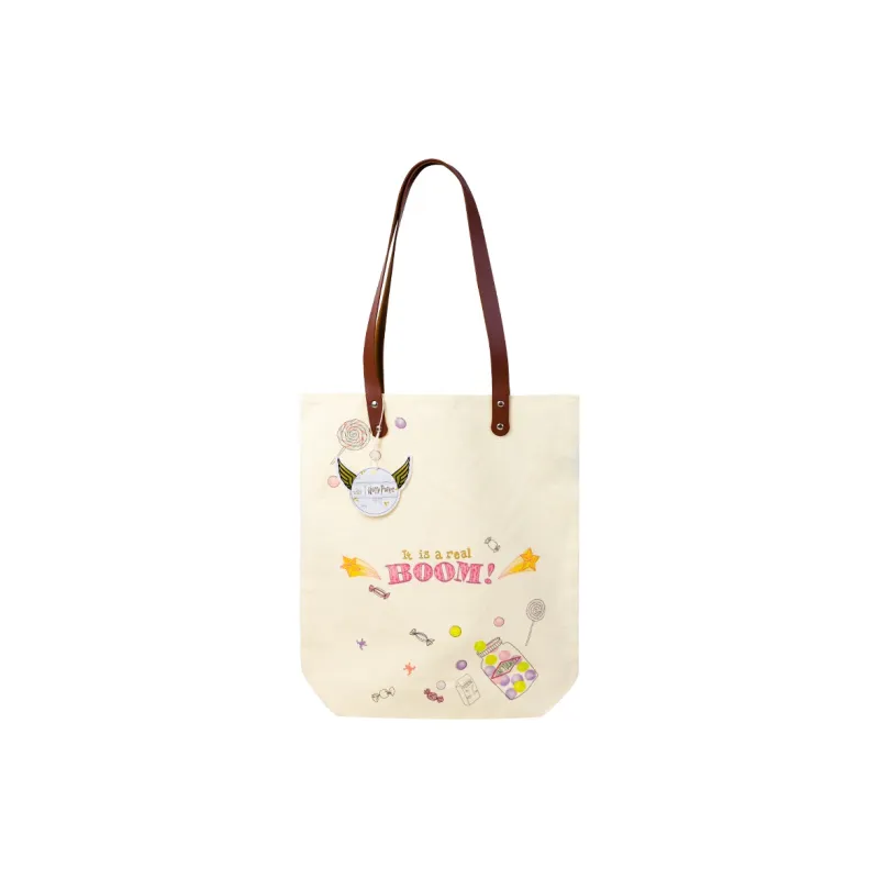 HARRY POTTER Canvas Bibido Multi-Flavored Bean Bag Canvas Bag Handbag Shoulder Bag Regular Unisex White-1