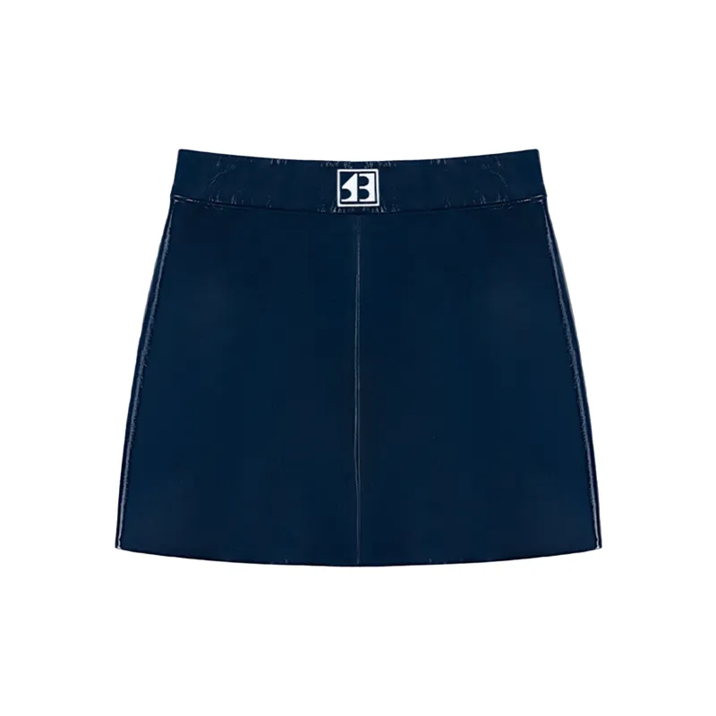 CALLED BACK Leather Short Skirts Women's Dark Blue-1