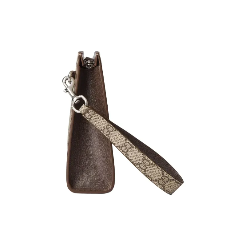 GUCCI Supreme Canvas Clutch Women's Beige & Ebony-2