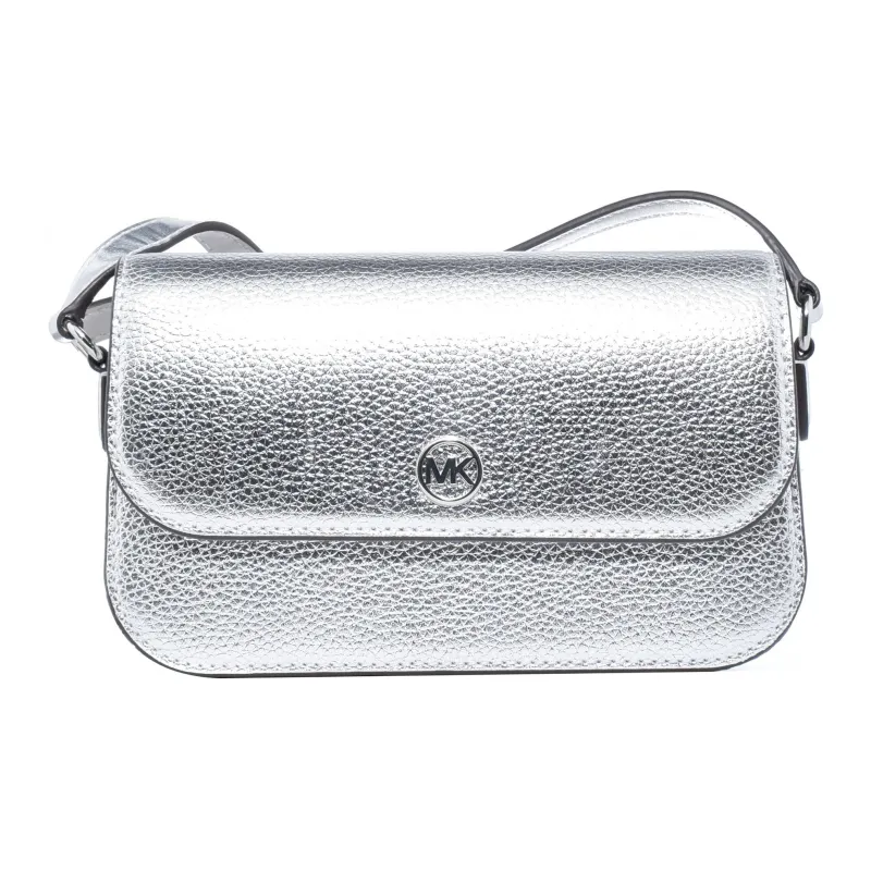 MICHAEL KORS Leather Shoulder Bag Women's Silver-0