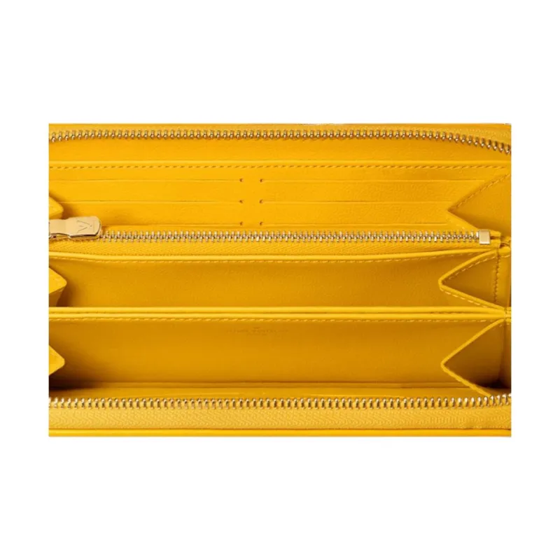 LOUIS VUITTON Zippy Sheepskin Wallet Women's Ginkgo Yellow-4