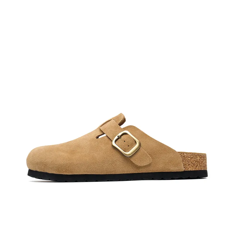 C°BANNER Cork Sole Wrap toe Slippers Unisex Yellow-0