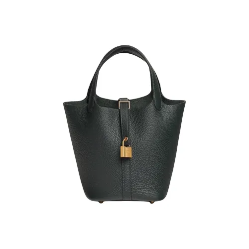 Bolso para llevar al hombro Hermes Marwari en cuero togo marrón