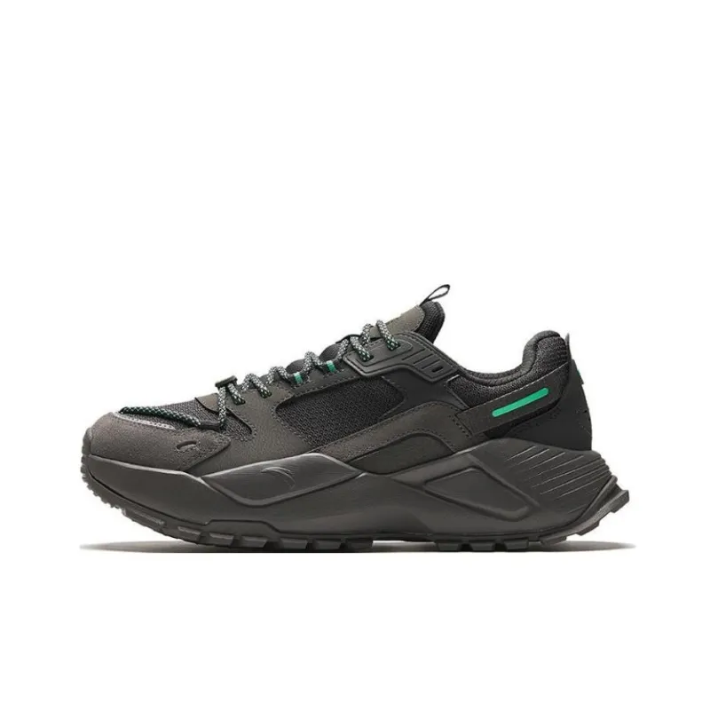 Anta Hoshikawa Cushioned Wear Resistant Height Increasing Low Top Chunky Sneakers Men's Gray-0