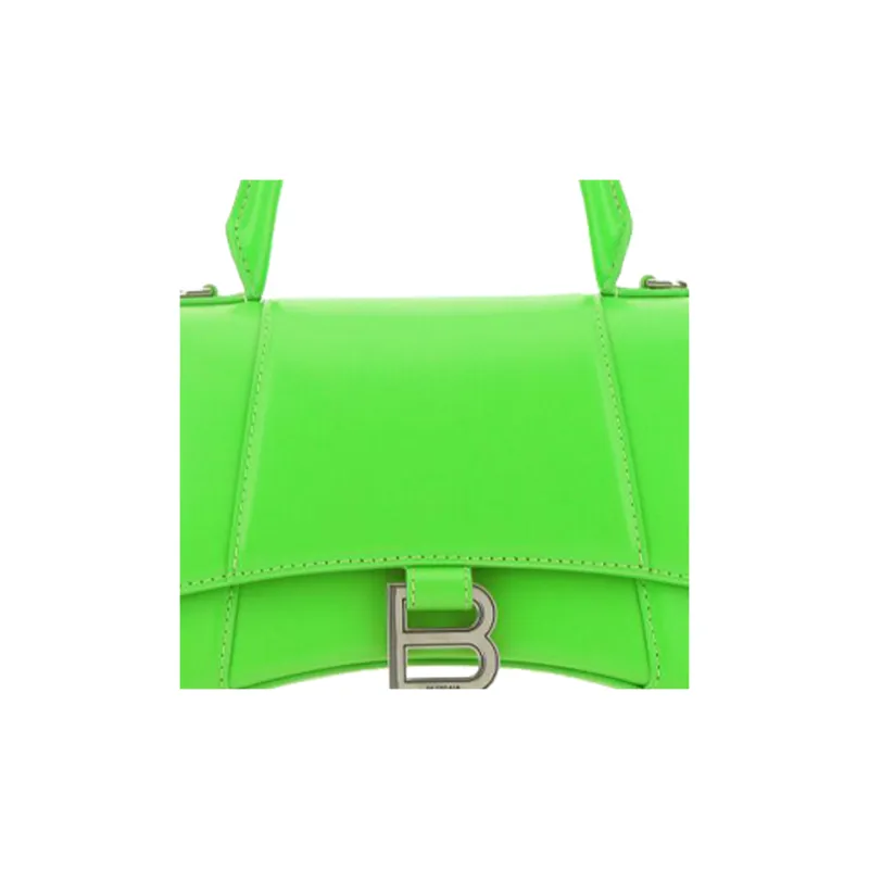 Balenciaga Hourglass Smooth Finish Cow Leather Hourglass Bag Crossbody Handbag Women's Neon Green-3