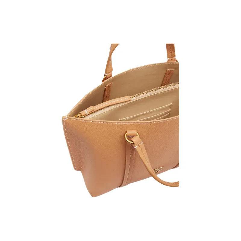 PINKO Cow Leather Tote Bag Shopping Bag Shoulder Bag Handbag Women's Light Brown-3