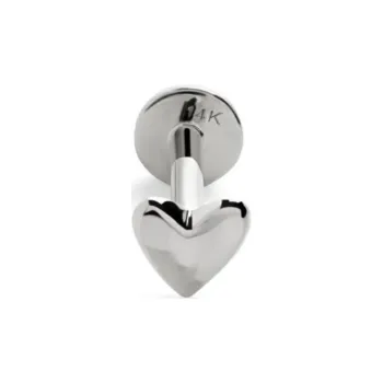 Monica Vinader 14kt White Gold Heart Single Earring