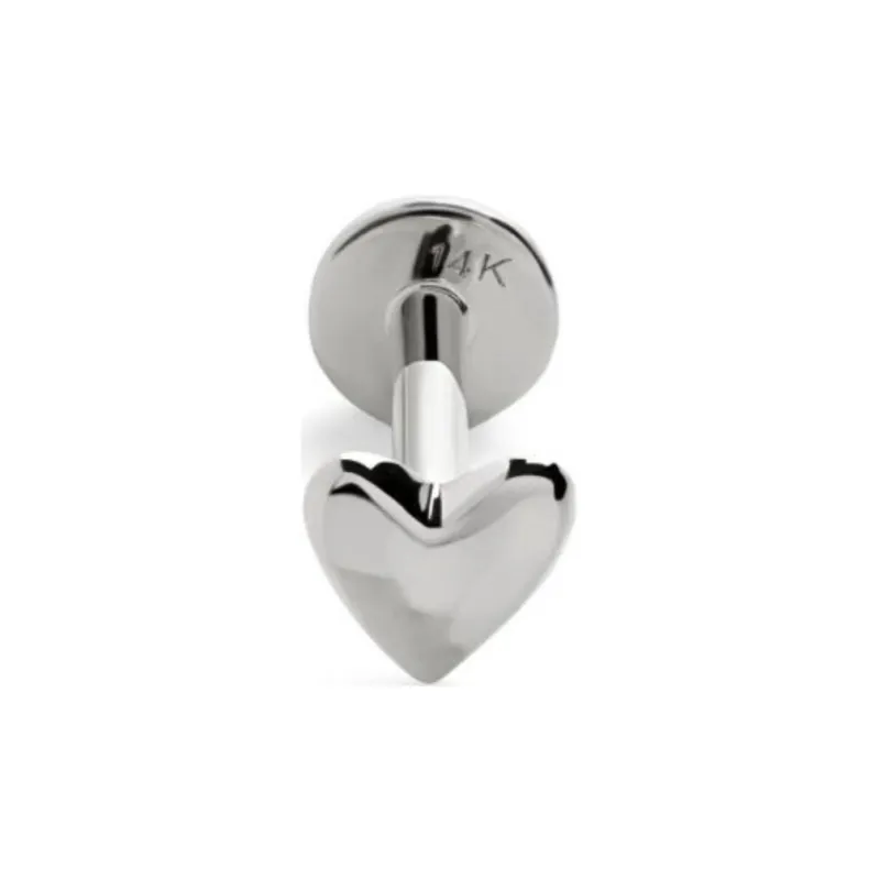 Monica Vinader 14kt White Gold Heart Single Earring-0