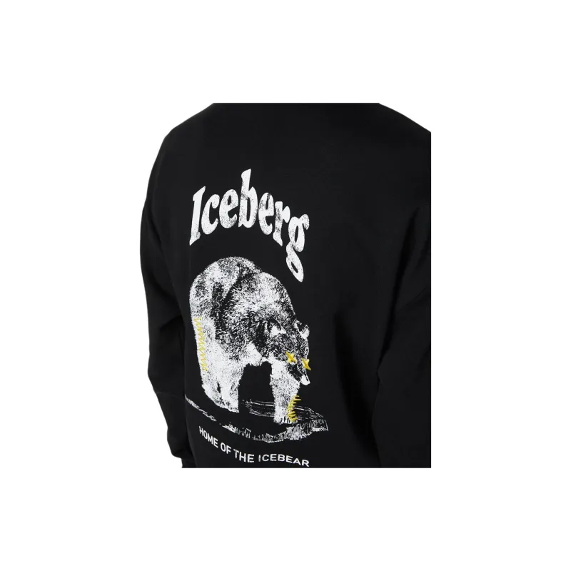 Iceberg Logo Printed Drawstring Hoodie-5