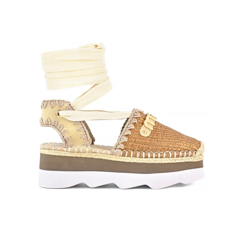 MOU Espa Casual Single Shoes 5.5cm Women's Brown Yellow-1