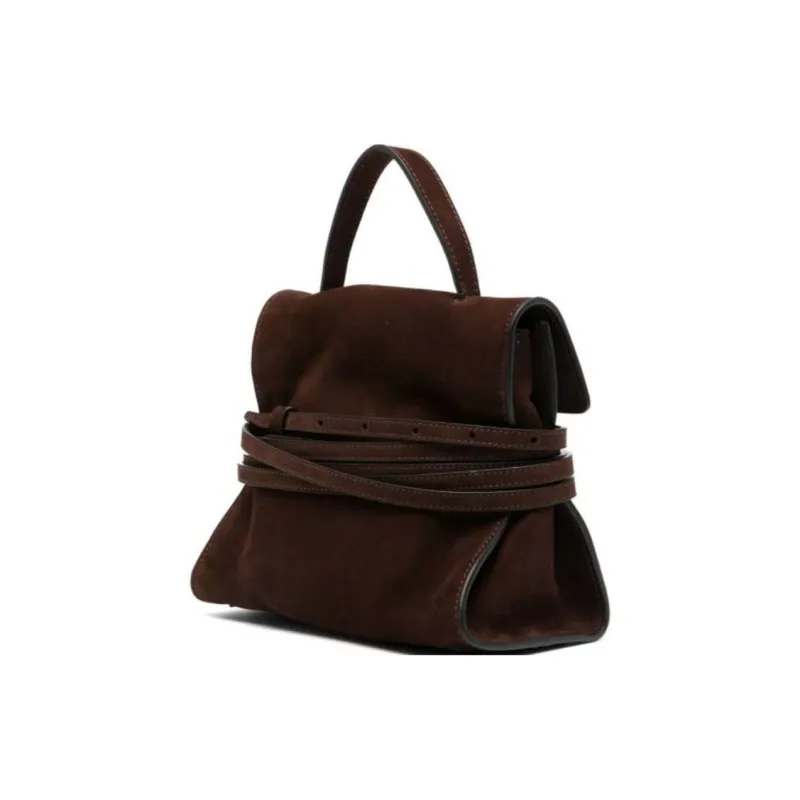 MOSCHINO Calf Suede Shoulder Bag Crossbody Bag Handbag Women's Cedar Brown-1