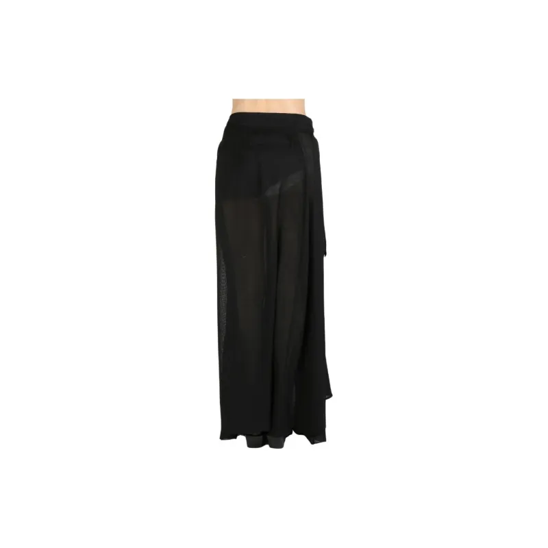 Ann Demeulemeester Norell Long Pleated Wrap Skirt 'Black'-1